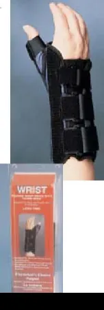Wrist Brace with Thumb Spica Premier® Aluminium / Foam / Nylon / Plastic / Polyester Right Hand Black X-Small