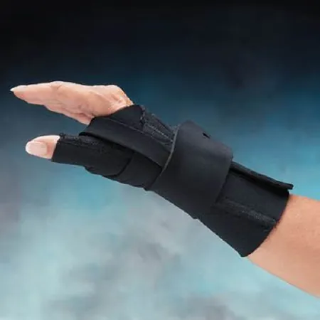 Wrist Brace with Thumb Spica Comfort Cool® CMC Restriction Neoprene / Neoloop™ / Terry Cloth Right Hand Black Small