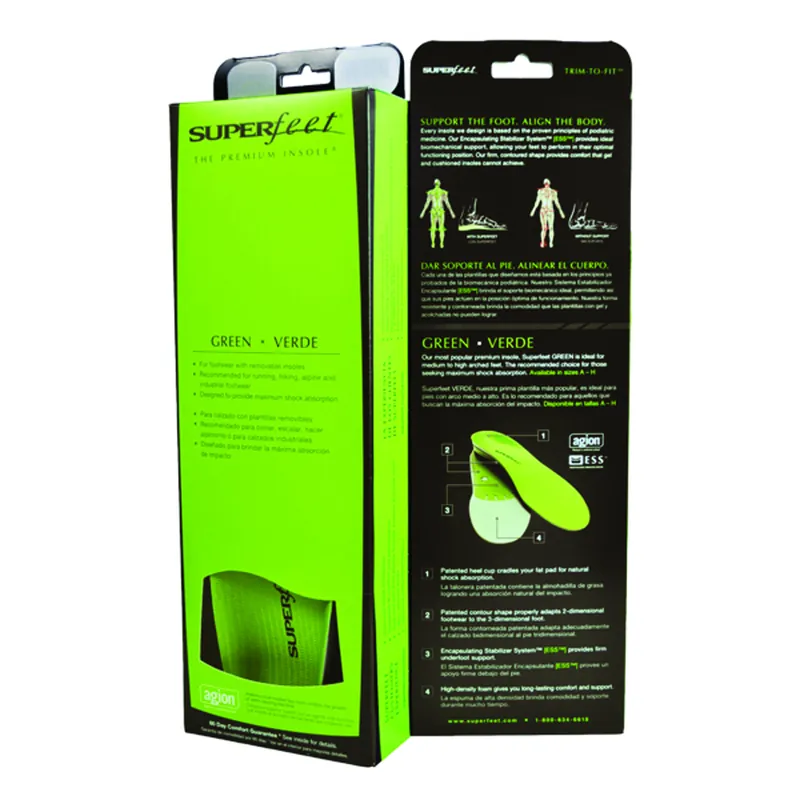 Performance® Insole High Density Foam Green Size 13-1/2 to 2