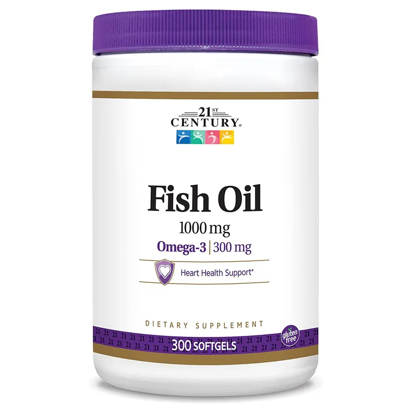 Omega 3 Supplement 21st Century® Omega3 Fish Oil 1000 mg Strength Softgel 90 per Bottle