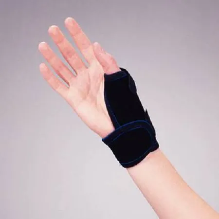Thumb Splint Thermo-Form Medium Hook and Loop Strap Closure Black