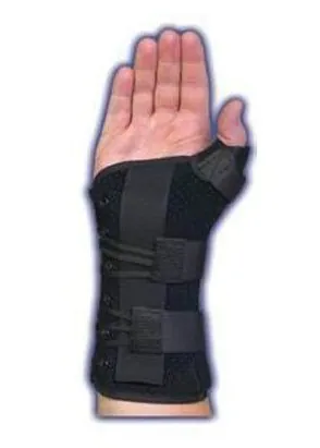 Wrist Brace Ryno Lacer® Aluminum / Polypropylene / Stockinette / Suede Left Hand Black Medium