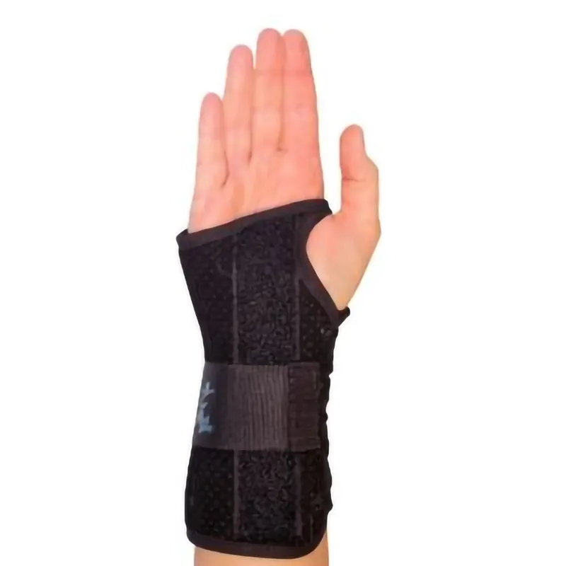 Wrist Brace Wrist Lacer™ Aluminum / Felt / Suede Right Hand Black Small