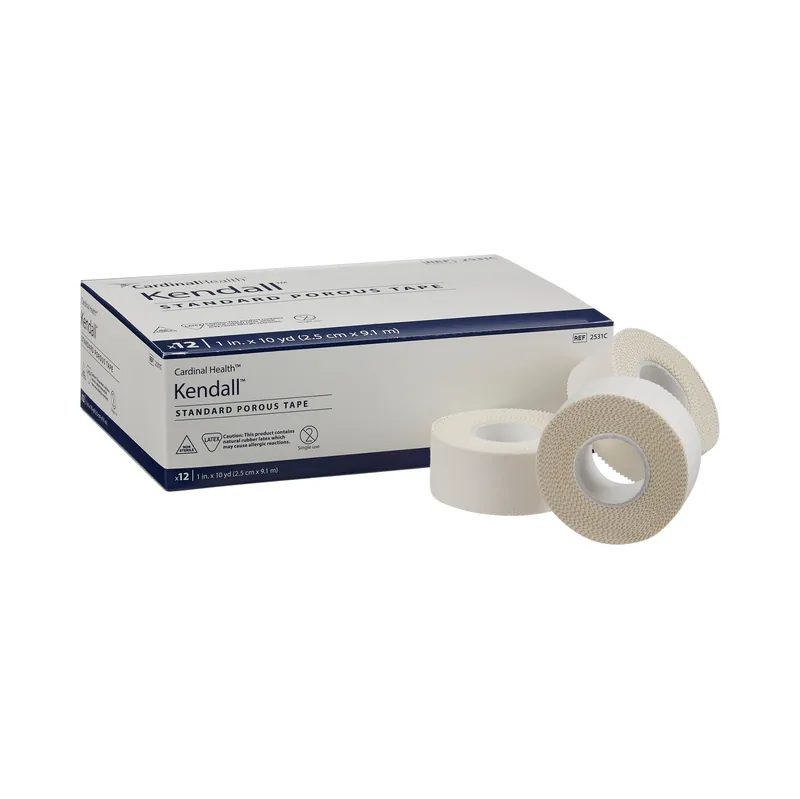 Medical Tape Kendall™ Standard Porous High Adhesion Cloth 1 Inch X 10 Yard White NonSterile