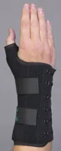 Wrist Brace Ryno Lacer® Aluminum / Polypropylene / Stockinette / Suede Right Hand Black X-Small