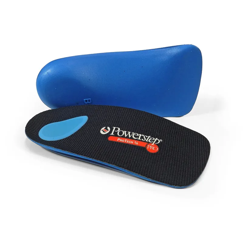 Powerstep® ProTech Orthotic Insert 3/4 Length Size Asm Polypropylene / EVA / Polyester / HyPUR-cel® / Poron® Blue Male 4 to 4-1/2 / Female 6 to 6-1/2