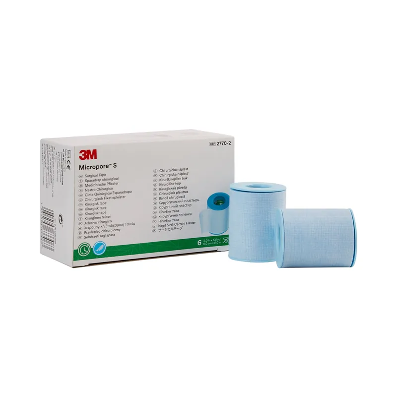 Medical Tape 3M™ Micropore™ S Skin Friendly Silicone 2 Inch X 5-1/2 Yard Blue NonSterile