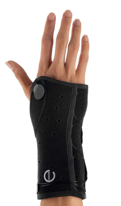 Wrist Brace Exos® Thermoformable Polymer Left Hand Black Medium