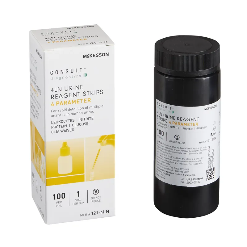 Reagent Test Strip Consult™ Glucose, Leucocytes, Nitrite, Protein For 120 or CONSULT® U120 Ultra Urine Analyzer (MFR # 121-120 or 121-U120) 100 per Bottle