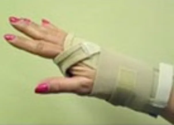 Wrist Brace Elastic / Metal Left Hand Beige Large