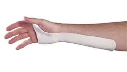 Wrist Splint Ulnar Gutter Multi-Form Plastic Left or Right Hand White Medium / Large