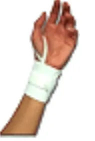 Wrist Support with Thumb Loop Wraparound / Wristlet Elastic Left or Right Wrist White One Size Fits Most