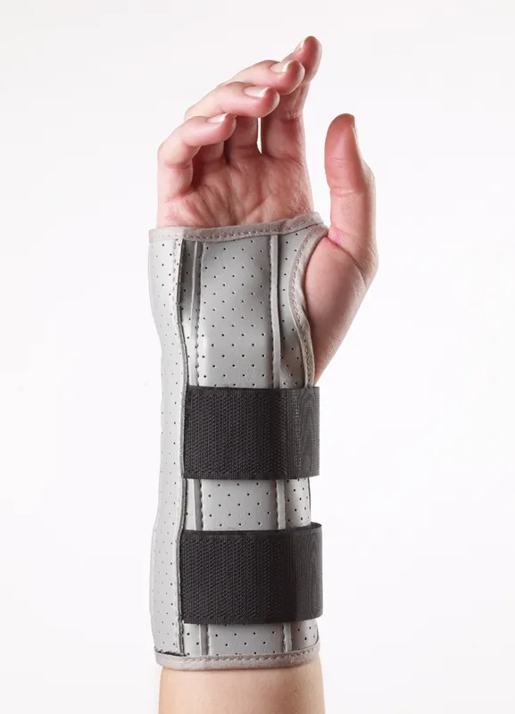 Wrist Splint Corflex® Aluminum / Elastic / Flannel / Vinyl Right Hand Gray X-Small