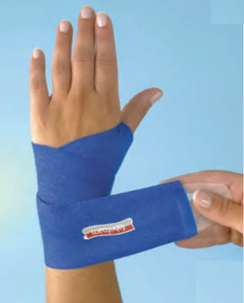 Wrist Support Rolyan® Fabrifoam® CarpalGard™ Wraparound Foam / NusStim / Nylon / Spandex Left Hand Blue Large