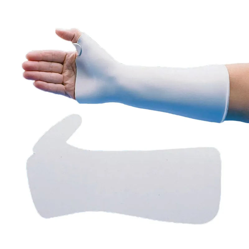 Wrist Splint with Thumb Spica Rolyan® Pre-Cut / Solid Polyflex II® Thermoplastic Left or Right Hand White Medium