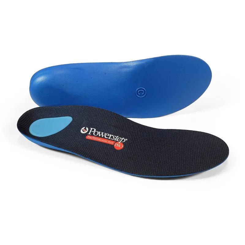 Powerstep® Classic Plus Orthotic Insole Full Length Size H Polypropylene / EVA / Polyester / VCT® Foam / Poron® Black / Blue Male 11 to 11-1/2