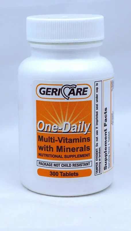 Multivitamin Supplement Geri-Care® Vitamin A / Ascorbic Acid 5000 IU - 50 mg Strength Tablet 300 per Bottle