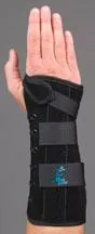 Wrist Brace Wrist Lacer™ Aluminum / Felt / Suede Left Hand Black Large