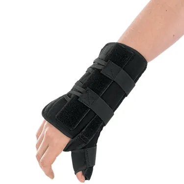 Wrist Brace with Thumb Spica Apollo Universal Aluminum / Foam Left Hand Black One Size Fits Most
