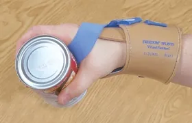 Wrist Support Freedom® Wrist-Trainer Gauntlet AliSoft™ Material / Nylon Right Hand Blue / Tan Medium