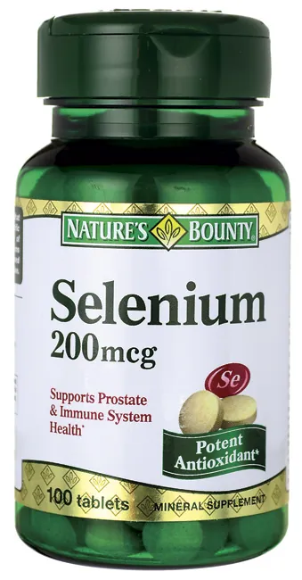 Mineral Supplement Nature's Bounty® Selenium 200 mcg Strength Tablet 100 per Bottle