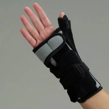 Wrist Brace with Thumb Spica DeRoyal® Foam / Metal Left or Right Hand Black One Size Fits Most