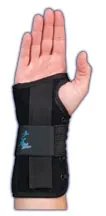 Wrist Brace Wrist Lacer™ Aluminum / Felt / Suede Right Hand Black 2X-Small