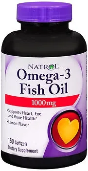 Omega 3 Supplement Natrol® Omega 3 Fish Oil 1000 mg Strength Softgel 150 per Bottle