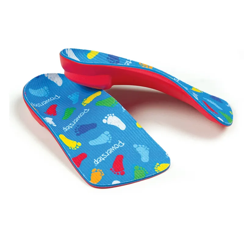 Powerstep® Powerkids® Pediatric Orthotic Insole 3/4 Length Size KC Poron® / EVA Blue / Red Toddler 10 to 11