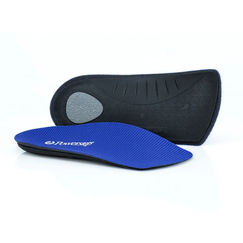 Powerstep® SlimTech Orthotic Insert 3/4 Length Size D Polypropylene / Polyester / VCT® Foam Black / Blue / Gray Male 10 to 10-1/2 / Female 12 to 12-1/2