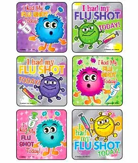 Kids Love Stickers® 75 per Unit I Got My Flu Shot Sticker