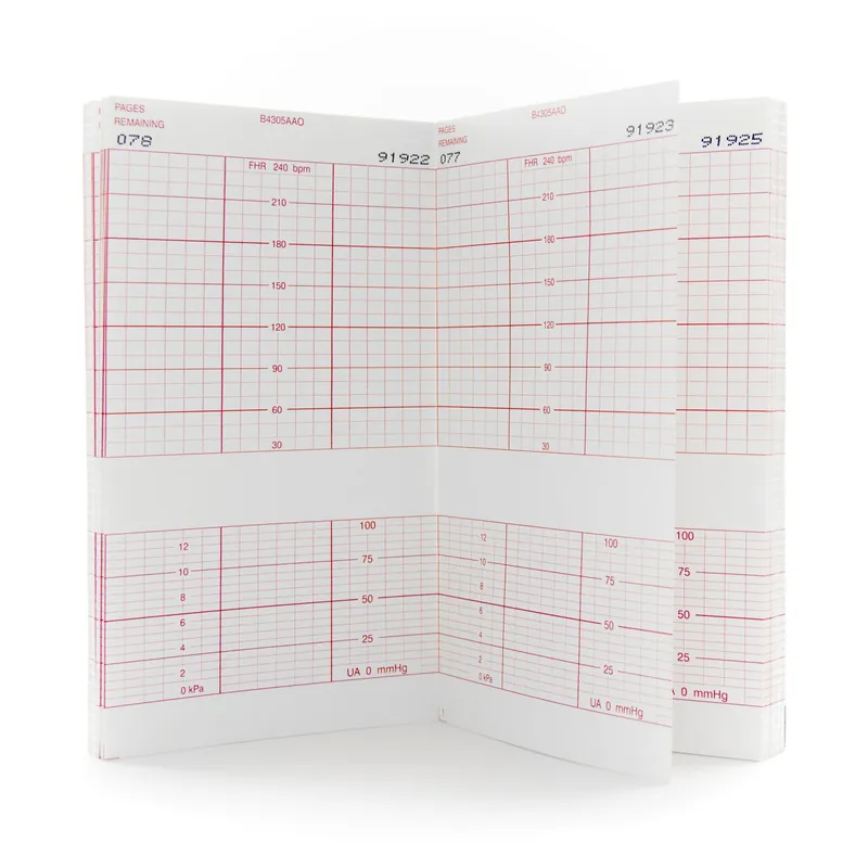 Fetal Diagnostic Monitor Recording Paper Thermal Paper 6 Inch X 47 Foot Z-Fold Red Grid