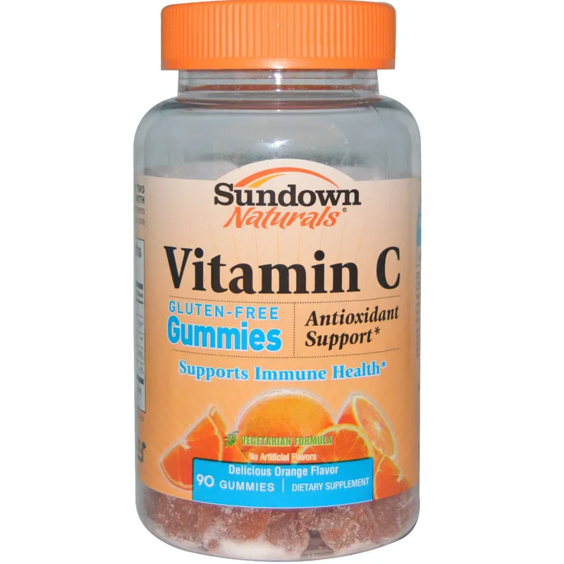 Vitamin C Supplement Sundown Naturals® Ascorbic Acid 250 mg Strength Gummy 90 per Bottle