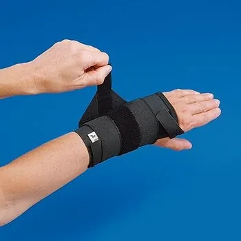 Wrist Support with Tension Strap Rolyan® Elastic / Foam Left Hand Black Large