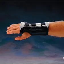 Wrist Brace Rolyan® Workhard D-Ring™ Aluminum / Cotton / Leather Left Hand Black Medium