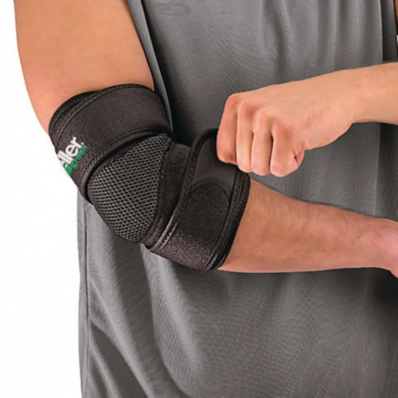Elbow Support Mueller® One Size Fits Most Pull-On Left or Right Elbow 7 to 15 Inch Circumference