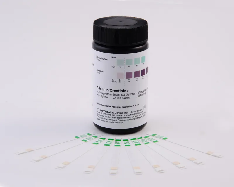 Reagent Test Strip Rapid Response™ Creatine, Microalbumin For Urinalysis 25 per Bottle