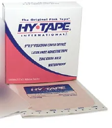 Medical Tape Hy-Tape® Patch Waterproof Zinc Oxide Adhesive 5 X 5 Inch Pink NonSterile