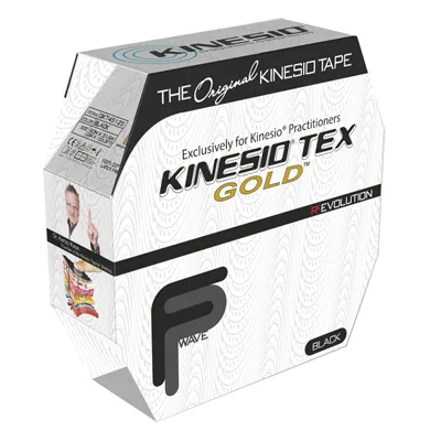Kinesiology Tape Kinesio® Tex Gold™ FP Water Resistant Cotton 2 Inch X 34 Yard Black NonSterile