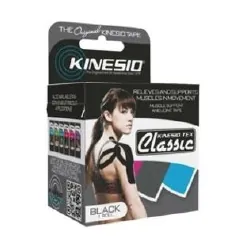 Kinesiology Tape Kinesio® Tex Classic Water Resistant Cotton 2 Inch X 4-2/5 Yard Black NonSterile